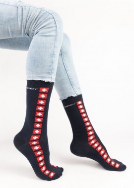 Trendy - Ανδρικές casual κάλτσες RED CROSS Βαμβακερές Trendy 16306 Σκούρο Μπλέ