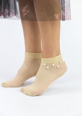 Pamela - Γυναικείες fashion κάλτσες microfiber GLITTER II Pamela 18819 Κίτρινο