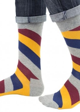 John Frank - Ανδρικές Casual κάλτσες PATHS Βαμβακερές John Frank 23363 Ανοιχτό Γκρί