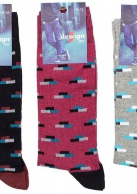 Design - Ανδρικές Casual κάλτσες BALANCE II 3 ζευγάρια Βαμβακερές Design 29033 Ανοιχτό Γκρί