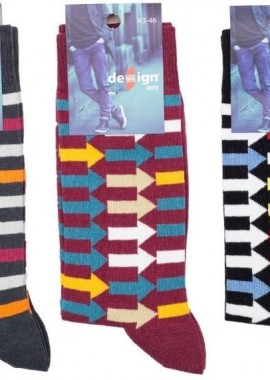 Design - Ανδρικές Casual κάλτσες DIRECTION I 3 ζευγάρια Βαμβακερές Design 29048 Μαύρο