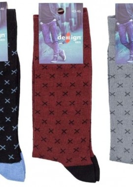 Design - Ανδρικές Casual κάλτσες WRONG II 3 ζευγάρια Βαμβακερές Design 29063 Μπορντό