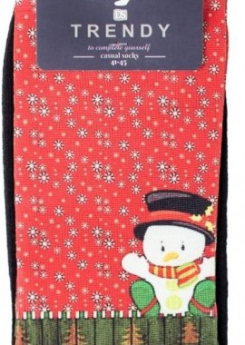 Trendy - Unisex χριστουγεννιάτικες κάλτσες BABY SNOWMAN Βαμβακερές Trendy 30651 Μαύρο