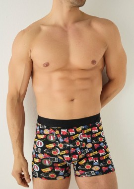 Harry Jons - Ανδρικό μποξεράκι GATE Βαμβακερό Harry Jons 41555 Μαύρο