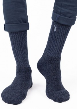 Crazy Socks - Ανδρικές κάλτσες πετσετέ DEER BLUE IV Βαμβακερές Crazy Socks 46391 Σκούρο Μπλέ