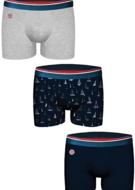 John Frank - Ανδρικό Boxer MAST 3 τεμάχια Βαμβακερό John Frank 47269 Σκούρο Πολύχρωμο