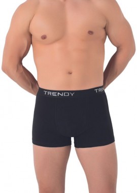 Trendy - Ανδρικό μποξεράκι ELEGANT II Βαμβακερό Trendy 49387 Μαύρο-Γκρι