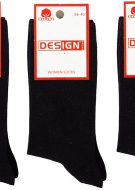 Design - Γυναικείες casual κάλτσες NIGHT Βαμβακερές 3 ζευγάρια Design 50278 Μαύρο