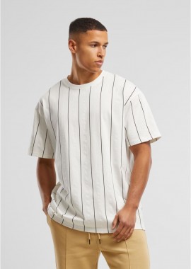Urban Classics - Printed Pinstripe Tee Urban Classics TB7311-19930 offwhite/white/black