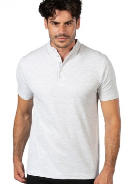 JRC - Ανδρικό πόλο με γιακά μανδαρίνου JRC Kuwait Man White