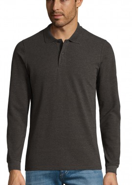 SOLS - Ανδρικό μακρυμάνικο πόλο πικέ Sol's Perfect LSL Men - 02087 Charcoal Melange
