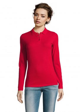 SOLS - Γυναικείο μακρυμάνικο πόλο πικέ Sol's Perfect LSL Women - 02083 Red