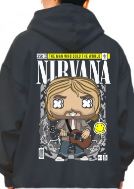 Pop Culture - Hoodie Nirvana Kurt Cobain Pop Culture Black
