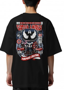 Pop Culture - Oversized T-Shirt Venom Captain America Pop Culture Black
