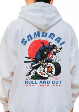 Pop Culture - Hoodie Samurai Sushi Pop Culture White