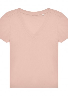 B & C - Γυναικείο Ελαφρύ T-Shirt με V E150 B & C 04042437 Soft Rose