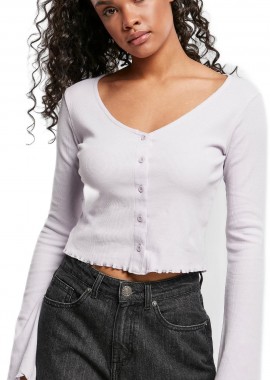 Urban Classics - Ladies Cropped Rib Cardigan Urban Classics TB4533-03251 softlilac