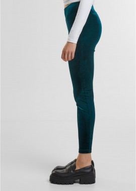 Urban Classics - Ladies High Waist Velvet Leggings Urban Classics TB4546-01143 teal