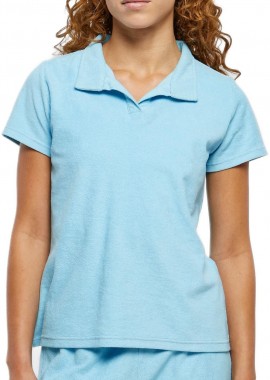 Urban Classics - Ladies Towel Polo Tee Urban Classics TB5979-04410 balticblue
