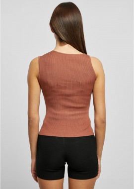 Urban Classics - Ladies Rib Knit Asymmetric Top Urban Classics TB6024-04420 terracotta
