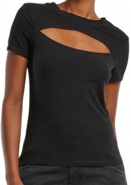 Urban Classics - Ladies Short Cut Out Tee Urban Classics TB7454-00007 black