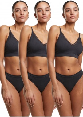 Urban Classics - Ladies Rip Tanga 3-Pack Urban Classics TB7671B-01203 blk/blk/blk