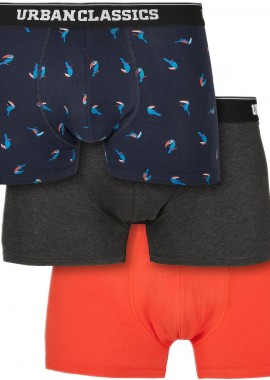 Urban Classics - Boxer Shorts 3-Pack Urban Classics TB3979-02955 bird aop+ boxer orange + cha