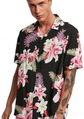 Urban Classics - Viscose AOP Resort Shirt Urban Classics TB4150-03768 darkjungle
