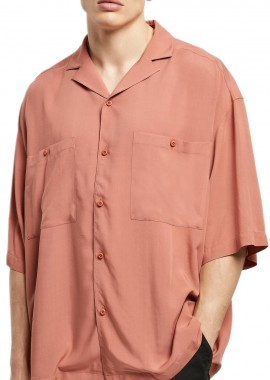 Urban Classics - Oversized Resort Shirt Urban Classics TB6236-04420 terracotta