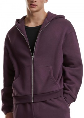 Urban Classics - Fluffy Zip Hoody Urban Classics TB7284-18329 plumpurple