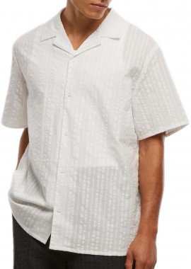 Urban Classics - Seersucker Resort Shirt Urban Classics TB7569-00220 white