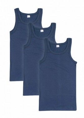 Giorgio - Υπερμέγεθος ανδρικά φανελάκια αμάνικα Giorgio Σετ 3 τεμαχίων Μπλε Μπλε