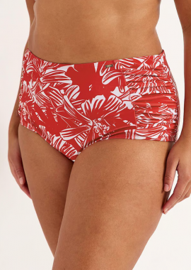 - Bikini slip floral ψηλόμεσο με σούρες