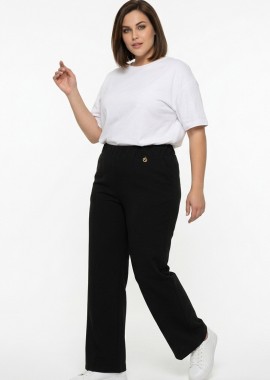 - Παντελόνα heavy ελαστική σε μαύρο χρώμα plus size