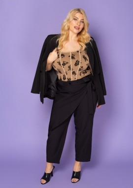 - Παντελόνι φάκελος σε μαύρο χρώμα plus size