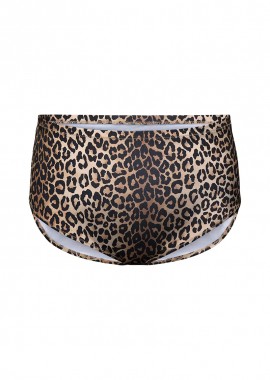 - Ψηλόμεσο bikini-slip σε leopard χρώμα