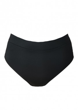 - Ψηλόμεσο σκαφτό bikini-slip σε μαύρο χρώμα