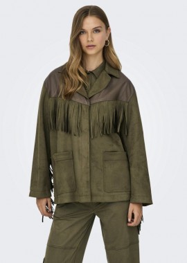 Only - Only Frange Γυναικείο Life Faux Suede Jacket 15351944 Λαδί