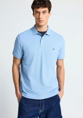 Funky Buddha - Funky Buddha Ανδρική Essential μπλούζα πόλο από βαμβάκι FBM013-001-11 Ανοιχτό Μπλέ