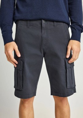 Funky Buddha - Funky Buddha Ανδρική cargo βερμούδα FBM013-002-03 Σκούρο Μπλέ