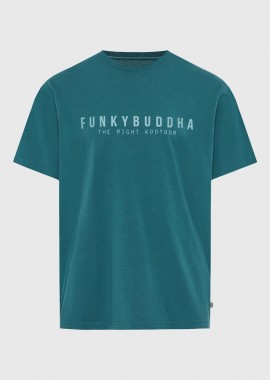 Funky Buddha - Funky Buddha Ανδρικό t-shirt με τύπωμα από βαμβάκι FBM013-011-04 Πετρόλ