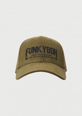 Funky Buddha - Funky Buddha Ανδρικό Καπέλο με Branded Τύπωμα FBM013-068-10 Πράσινο