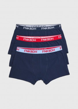 Funky Buddha - Funky Buddha Εσώρουχα boxer (3-pack) FBM013-082-10 Σκούρο Μπλέ