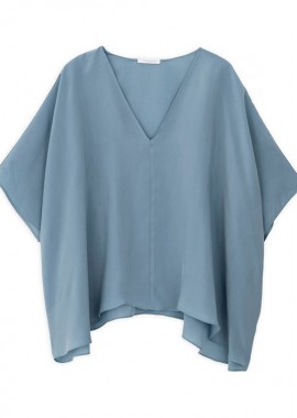 Philosophy - Philosophy Cupro Oversized Blouze BL12051 Μπλέ