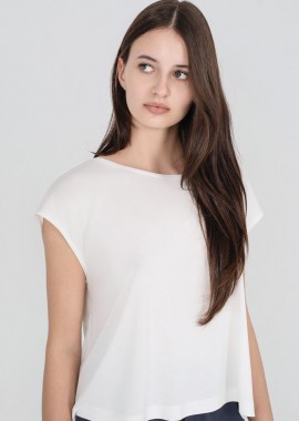 Philosophy - Philosophy Basic Cupro Cropped Top BL11930 Σπασμένο Λευκό