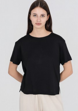 Philosophy - Philosophy Organic Jersey Cropped T-Shirt BL11976 Μαύρο