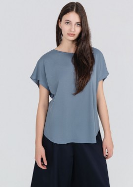 Philosophy - Philosophy Rib Oversized Top BL11806 Μπλέ