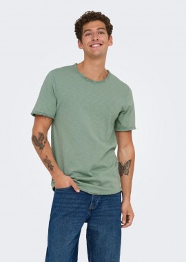 Only and Sons - Only and Sons Benne Ανδρικό Κοντομάνικο T-shirt 22017822 Πράσινο