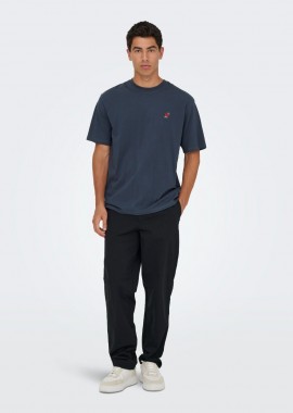 Only and Sons - Only and Sons Fred Ανδρικό Life Relaxed T-Shirt 22034662 Σκούρο Μπλέ