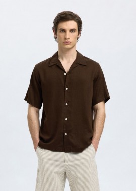 Selected - Selected Regnoa Ανδρικό Κοντομάνικο Πουκάμισο 16093915 Καφέ